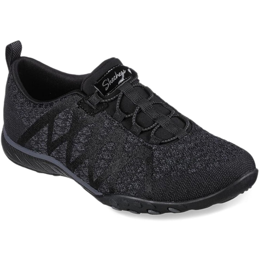 Sketchers black slip on shoes light wear black